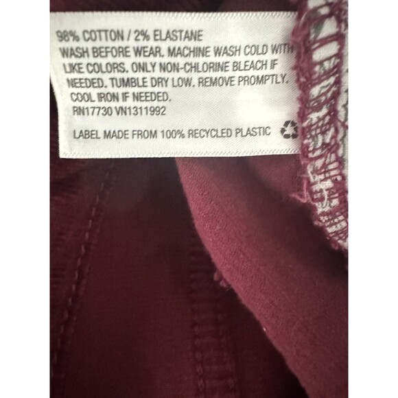 Cat & Jack Girls Skinny Corduroy Low-Rise Jeans Burgundy Sz 14plus XL soft cozy - Picture 8 of 11